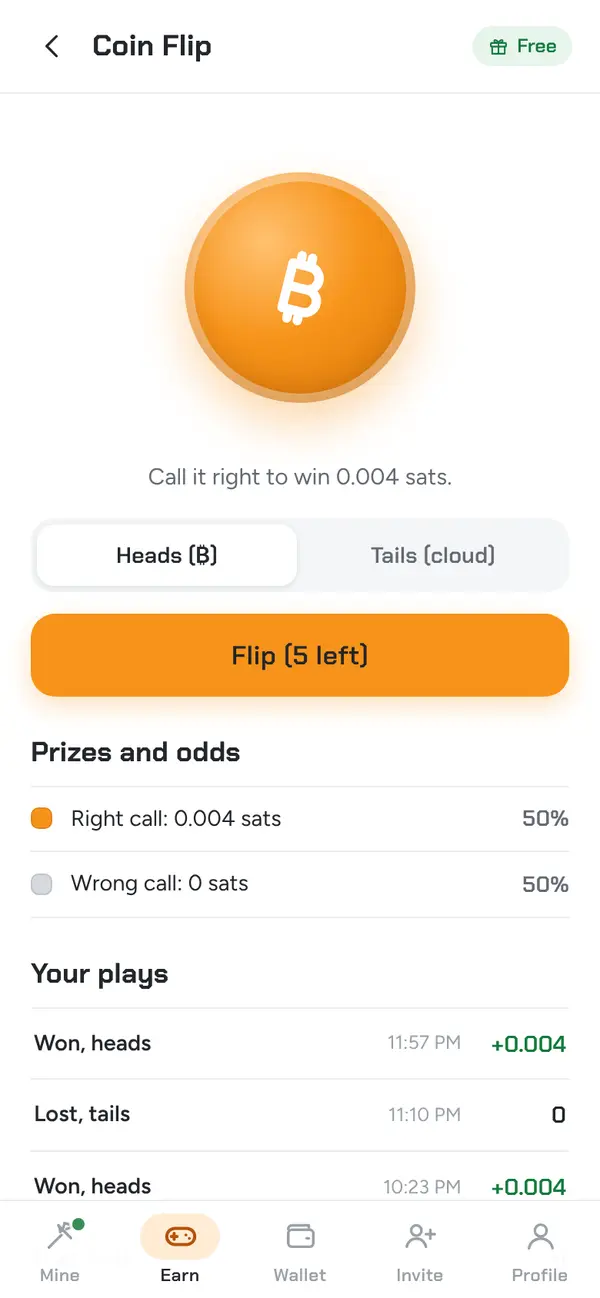Coin Flip game