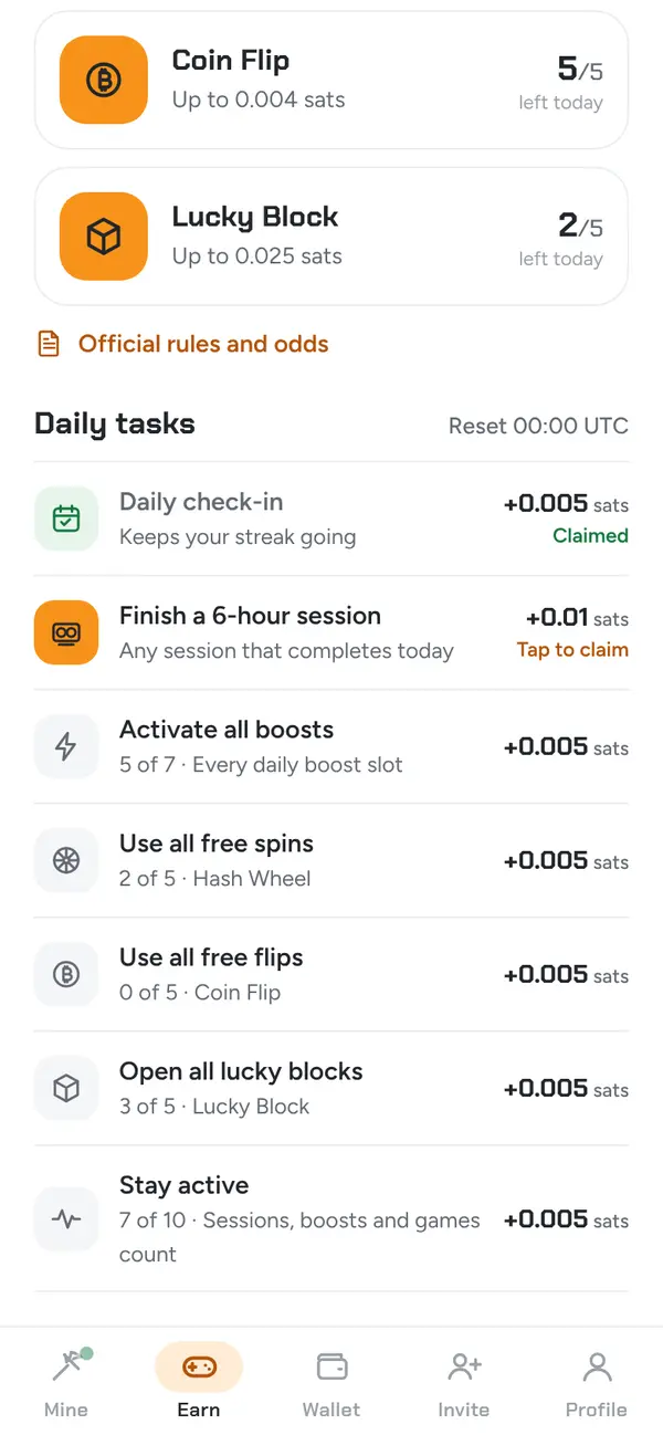 Daily tasks
